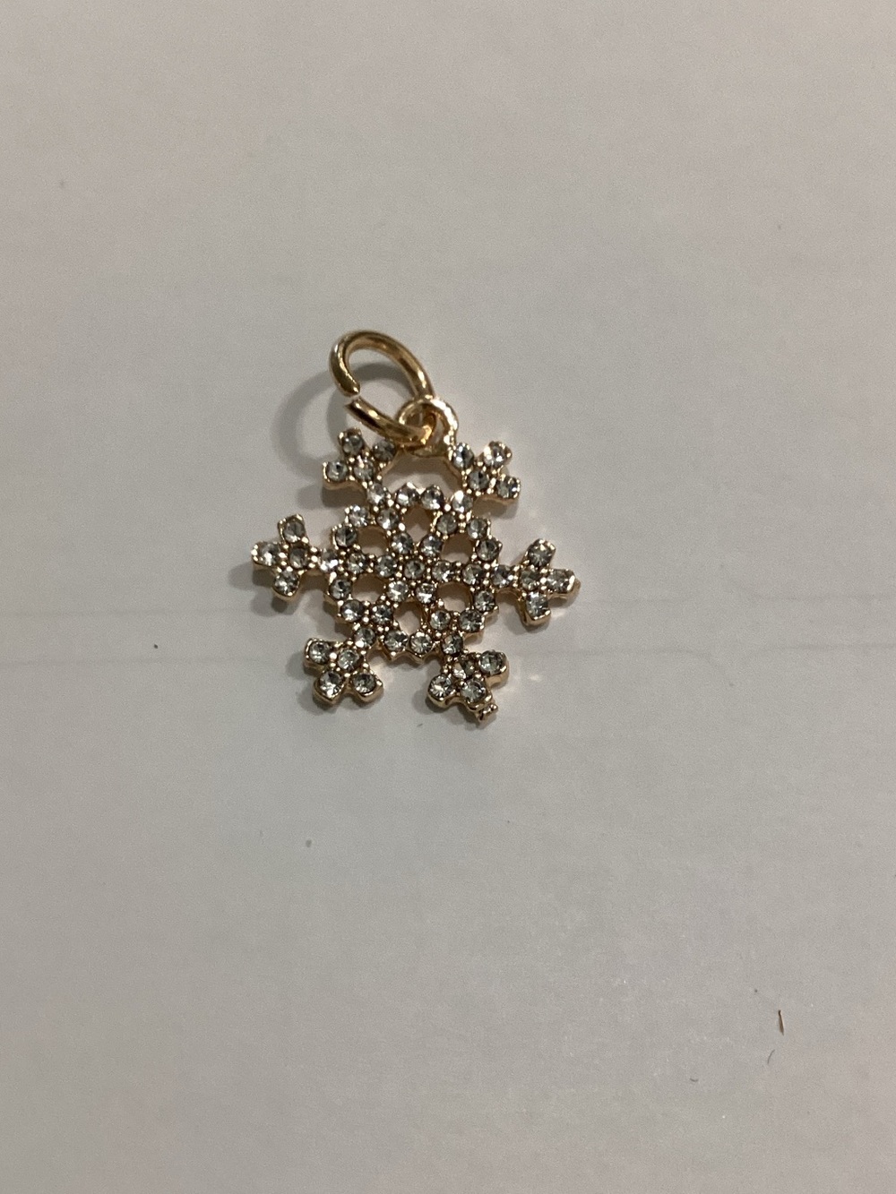 Sparkling Gold Snowflake Pendant Charm